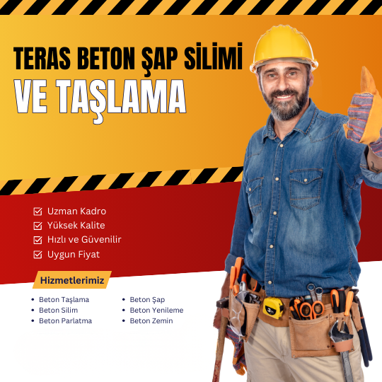 Teras Beton Şap Silimi ve Taşlama